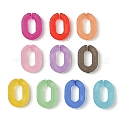 Anneaux de liaison en acrylique dépoli transparent, connecteurs à liaison rapide, ovale, couleur mixte, 19x13.5x3.5mm, diamètre intérieur: 11x5.5 mm, environ 833 pcs/500 g