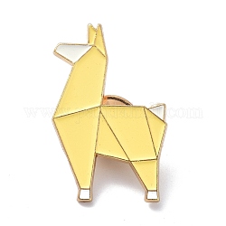 Pin de esmalte de perro de origami, broche de esmalte de aleación para ropa de mochila, dorado, amarillo, 32.5x21x9.5mm