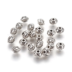 Perles de séparateur de style tibétain , Sans cadmium & sans nickel & sans plomb, donut, argent antique, 7x5mm, Trou: 2mm