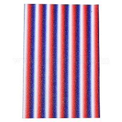 Streifenmuster Pu Leder Stoff, selbstklebendes Gewebe, für Haarschmuck Ohrringe Handtaschen machen, Farbig, 30x20x0.1 cm