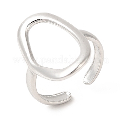 201 anello da dito in acciaio inossidabile, anelli gemelli, anelli ovali irregolari cavi per uomo donna, colore acciaio inossidabile, misura degli stati uniti 7 (17.3mm), 3mm