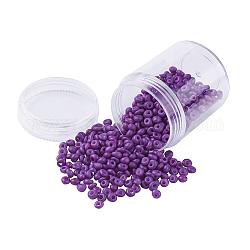 Granos de semillas de vidrio opaco, cuentas en forma de lágrima con flecos, violeta oscuro, 4~5x3mm, agujero: 1 mm