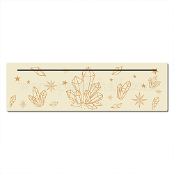 Porte-cartes en bois naturel pour tarot, présentoir pour outils de divination de sorcière, rectangle, bisque, motif en étoile, 253x76x5mm