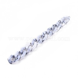 Acrylic Curb Chains, Unwelded, WhiteSmoke, 39.37 inch(100cm), Link: 29x21x6mm, 1m/strand