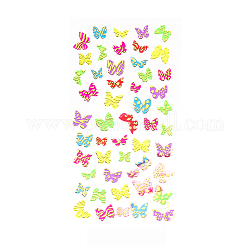 Nail Decals Stickers, Metal Butterfly Self-adhesive Nail Art Supplies, for Woman Girls DIY Nail Art Design, Colorful, 115x60mm