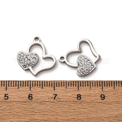 Подвески из нержавеющей стали 304 со стразами из глины STAS-P406-17G-P-1