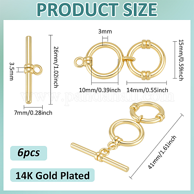 6шт латунные застежки KK-BC0014-79B-1