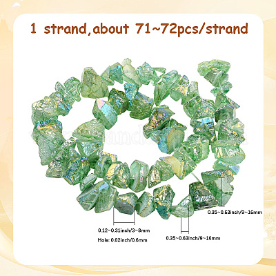 1 нить гальванизированных бусин из натурального кварца G-PA0001-18C-1