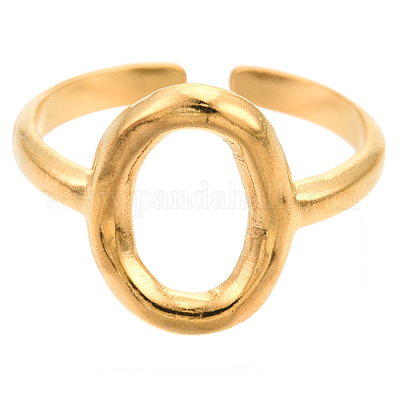 Ионное покрытие (ip) полые овальные манжетные кольца из нержавеющей стали 304 RJEW-N038-120LG-1