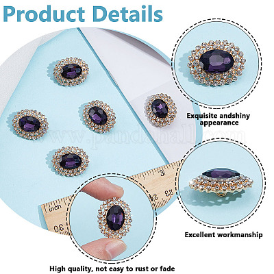 4 шт. пуговицы из сплава с двумя отверстиями и стеклянной ножкой FIND-DR0001-99B-1