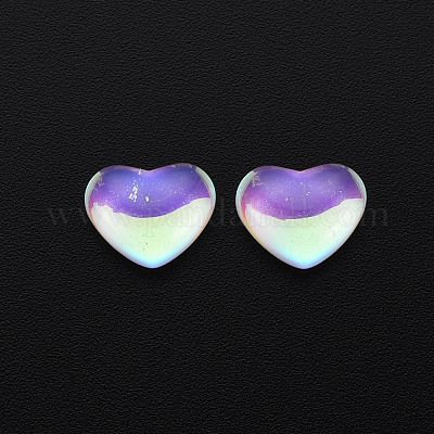 Полупрозрачные стеклянные кабошоны с гальваническим покрытием EGLA-T026-002-1