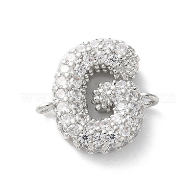 Латунные микро-паве кубические цирконии буквы соединения KK-I717-04G-P-1