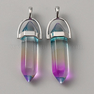 Стеклянные двойные заостренные подвески G-WH0016-41E-1