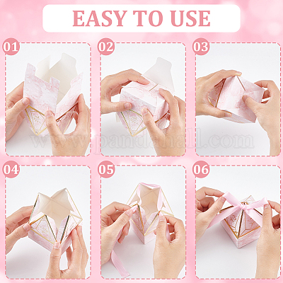 Бумажные коробки для упаковки конфет в форме ромба CON-WH0089-58-1