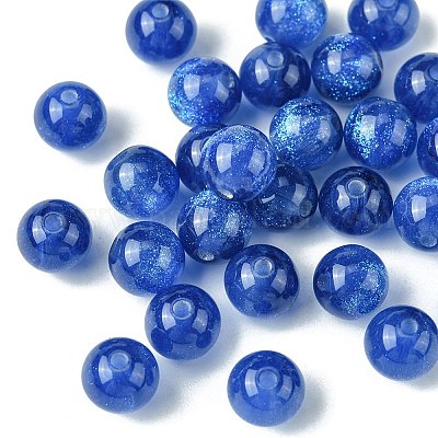 25шт круглые бусины из смолы с имитацией кошачьего глаза RESI-FS0001-65E-1