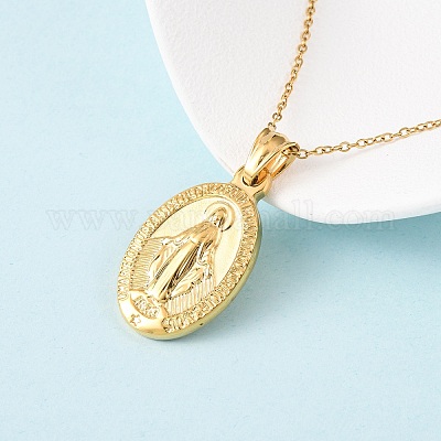 TEAMER Anello con medaglia della Vergine Maria miracolosa in acciaio inox Anello con medaglione Maria regolabile Gioielli di protezione della fede religiosa per donne e uomini (Argento
