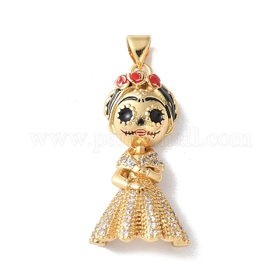 Латунные микро проложить кубического циркония подвески X-KK-A252-25G-1