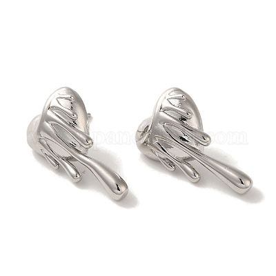 Серьги-гвоздики из латуни с реечным покрытием EJEW-R162-28P-1