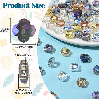 30 шт. Гальванические стеклянные бусины EGLA-YW0006-16A-1