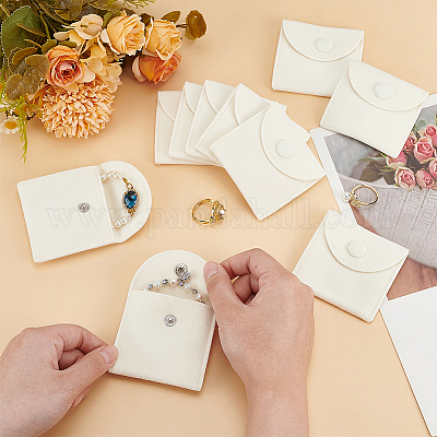 Квадратные бархатные пакеты для ювелирных изделий ABAG-WH0035-055A-03-1