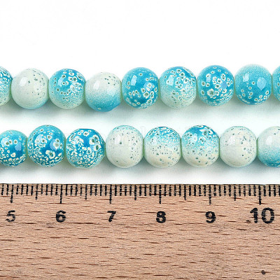 Прозрачная выпечка окрашенные стеклянные бусины нити DGLA-N009-8mm-05-1