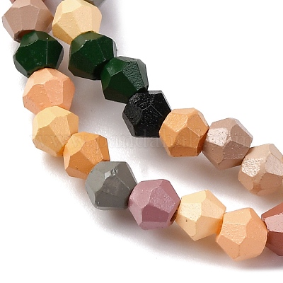 Выпечка окрашенные стеклянные бусины пряди LAMP-R020-02D-1