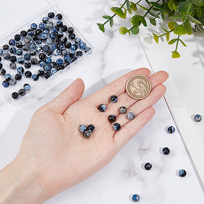 2 нити натуральных окрашенных огненных агатов с эффектом потрескивания G-OC0004-32-1