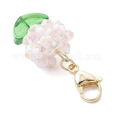 Стеклянные подвески в виде цветов HJEW-MZ00218-06-1