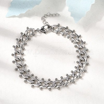 Браслеты-цепочки из нержавеющей стали 304 в стиле панк для женщин BJEW-A044-01P-1