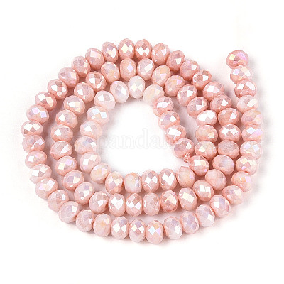 Антикоррозийные гальванические стеклянные бусины рондель EGLA-T021-6mm-17-03-1