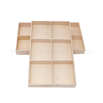 2шт 6 прямоугольных деревянных подноса для ювелирных изделий AJEW-DJ0001-94B-1