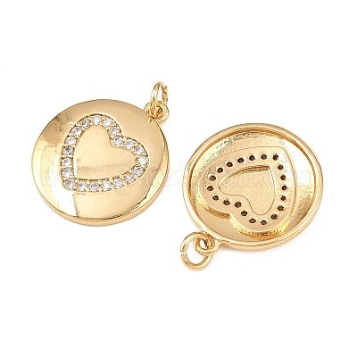 Латунные микропаве прозрачные подвески с фианитом KK-F919-40B-G-1