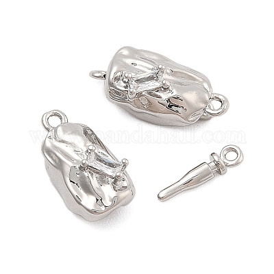 Латунные застежки из прозрачного кубического циркония с микропаве KK-C075-15P-1