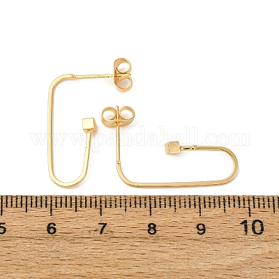 Кубические серьги-гвоздики из латуни EJEW-S280-04G-1