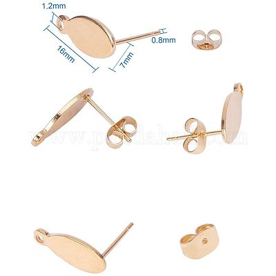 Lot De 100 Poussoirs à Clou Pour Boucles D'oreilles - Acier Inoxydable - 6x4,5x3,5 Mm - Pour Création Bijoux DIY