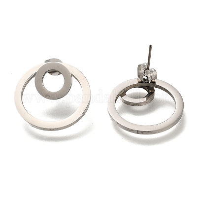 Серьги-гвоздики из нержавеющей стали 304 EJEW-C118-02C-1