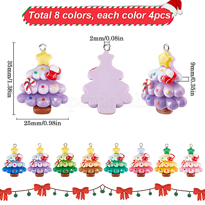 32шт 8 цвета пластиковые подвески FIND-SC0011-28-1