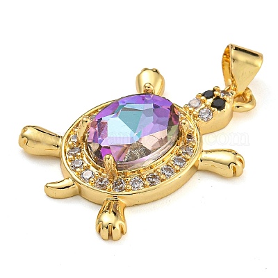 Черепаховая стойка покрытие латунь микропаве кубические цирконии подвески KK-G513-78A-06G-1