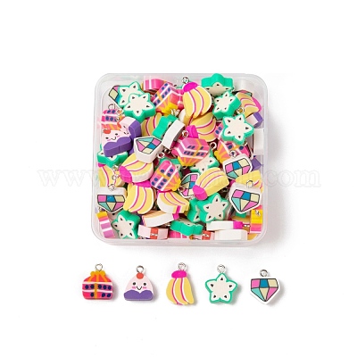 Кулоны из полимерной глины ручной работы 100шт. CLAY-LS0001-03-1