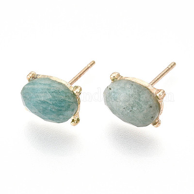 Natürliche Amazonite Ohrstecker&nbsp;EJEW-N057-01F-1