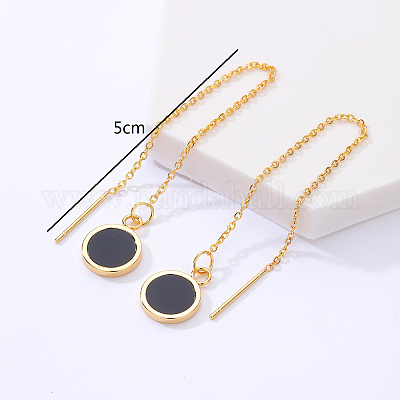 201 нержавеющая сталь плоская круглая кисточка с нитью для ушей CS8373-1