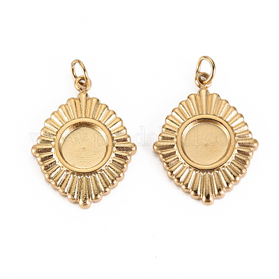 Оправы для подвесок из нержавеющей стали 304 в виде кабошонов STAS-S116-252G-1