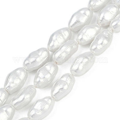 Нити бусин из искусственного жемчуга с гальваническим покрытием из фарфора BSHE-Z009-09-1