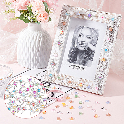 Кабошоны из сплава 40шт 8 цветов MRMJ-DC0001-05-1