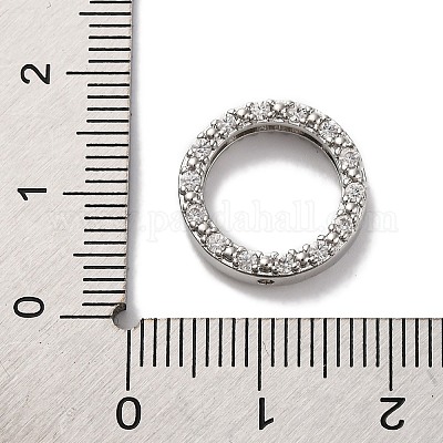 Стойка из латуни с покрытием из кубического циркония с рамкой из бусин KK-S406-09C-P-1