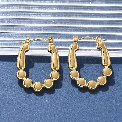 Серьги-кольца из нержавеющей стали 304 для женщин EJEW-L296-036G-1