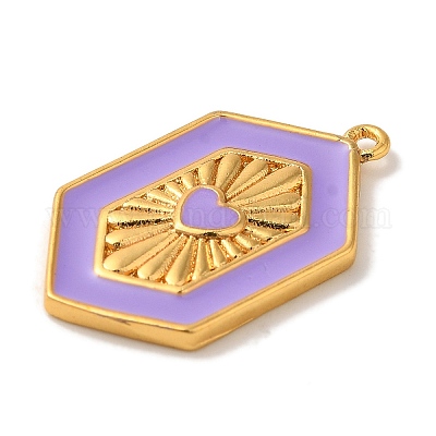 Стойки покрытие латунь эмаль кулон KK-A229-31G-06-1