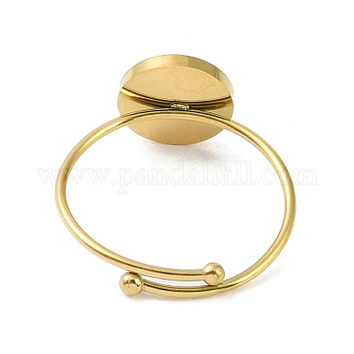 Ионное покрытие (ip) плоское круглое с улыбающимся лицом кольцо из нержавеющей стали 304 с эмалью RJEW-A038-12G-01-1