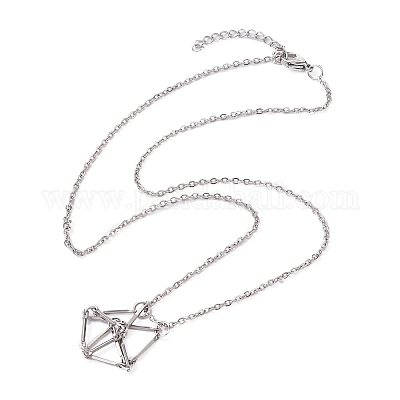 Устойчивый к потускнению 201 нержавеющая сталь макраме мешочек пустой держатель камней для изготовления подвесок ожерелий NJEW-JN04449-1