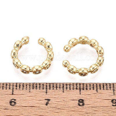 Серьги-каффы из латуни с паве из кубического циркония EJEW-T049-03B-G-1